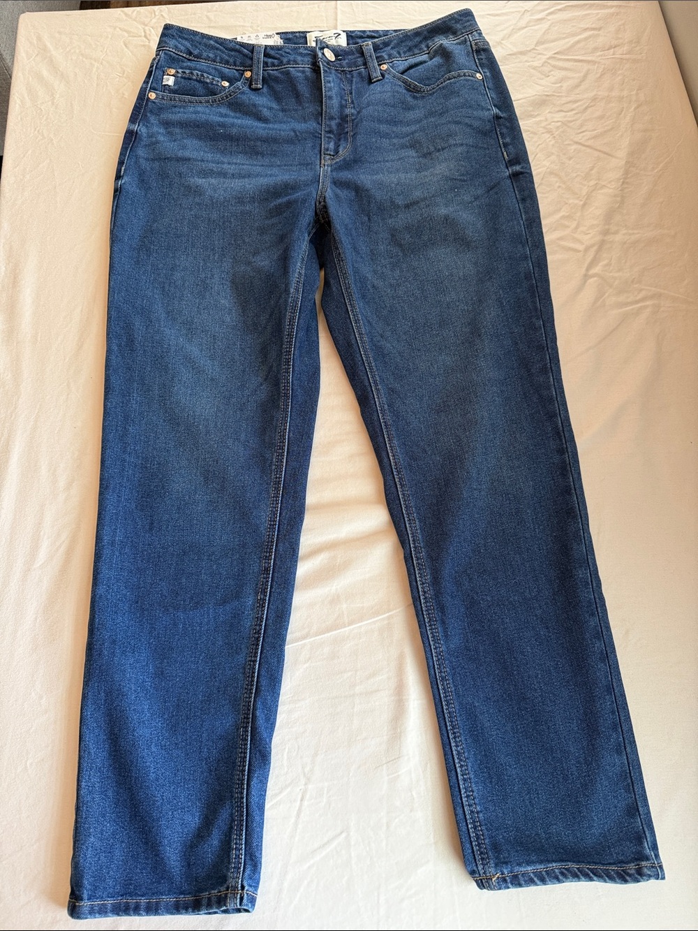 Seven7 Straight-Leg Jeans in Dark Blue Denim